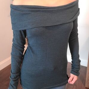 Forever 21 Women's Off-Shoulder Sweater - Dark Green